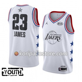 Los Angeles Lakers LeBron James 23 2019 All Star Jordan Brand Valkoinen Lasten Pelipaidat Swingman
